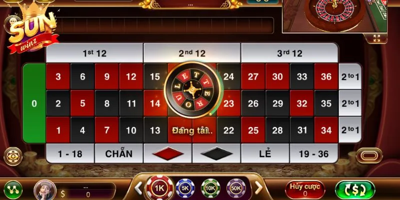Cách cược Roulette đa dạng tại Sunwin
