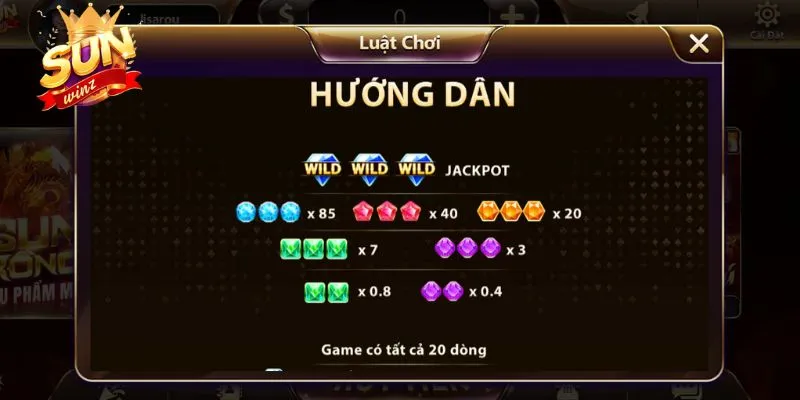 Luật chơi Slot Kim cương cổ điển tại Sunwin